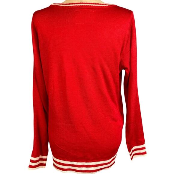 Tipsy Elves Women's I Like Big Bulbs Light Up Ugly Christmas Sweater Red Medium - Picture 7 of 8